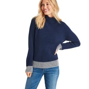Cashmere VINEYARD VINES Colorblock Ribbed Sweater Oversized Small